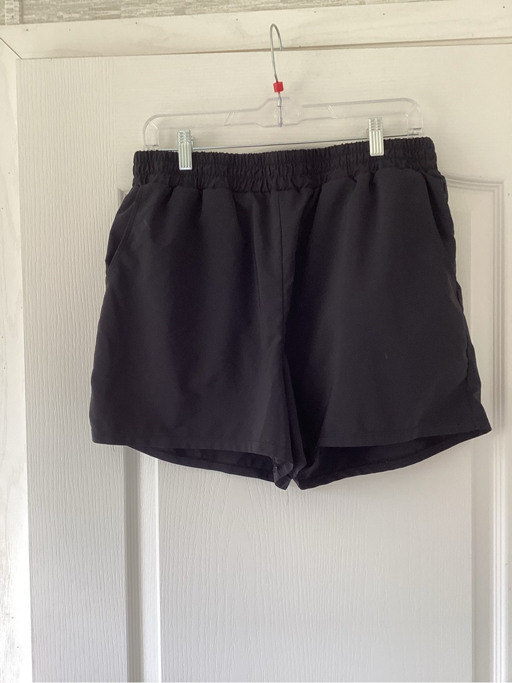 Time and Tru Womens Black Athletic Elastic-Waist Shorts L EUC